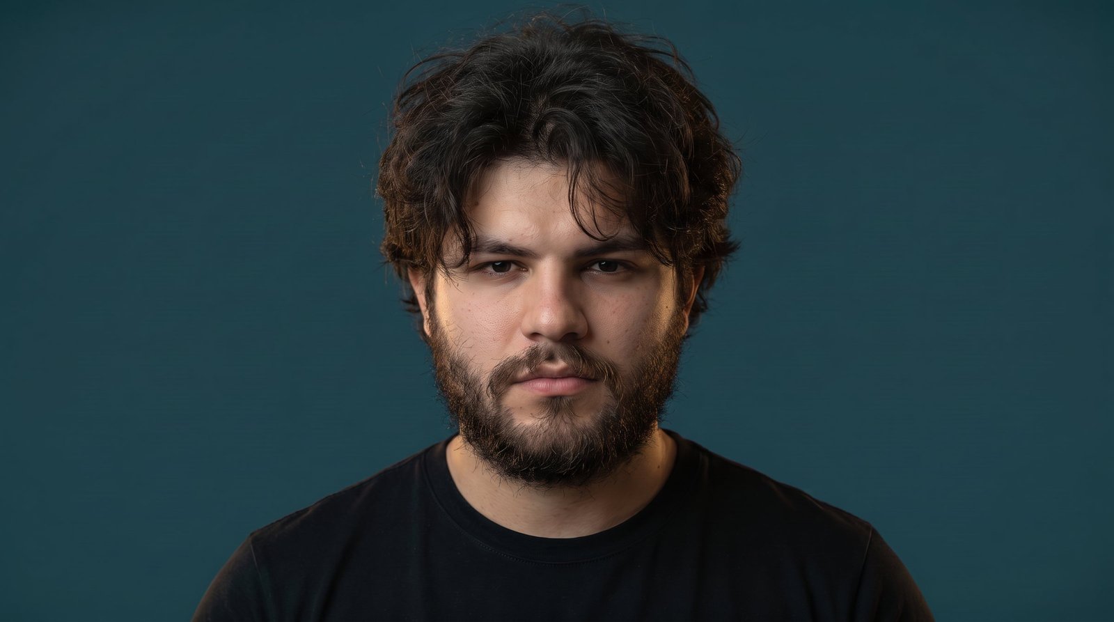 Antes do corte: cabelo e barba desalinhados